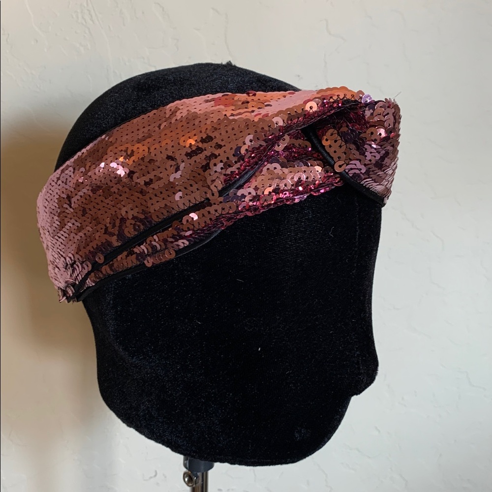 NWOT Gucci Lavender Pink Sequins Satin Headband Head wrap OS